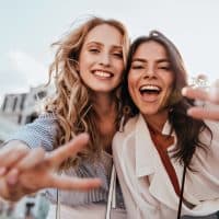 two pretty female best friends