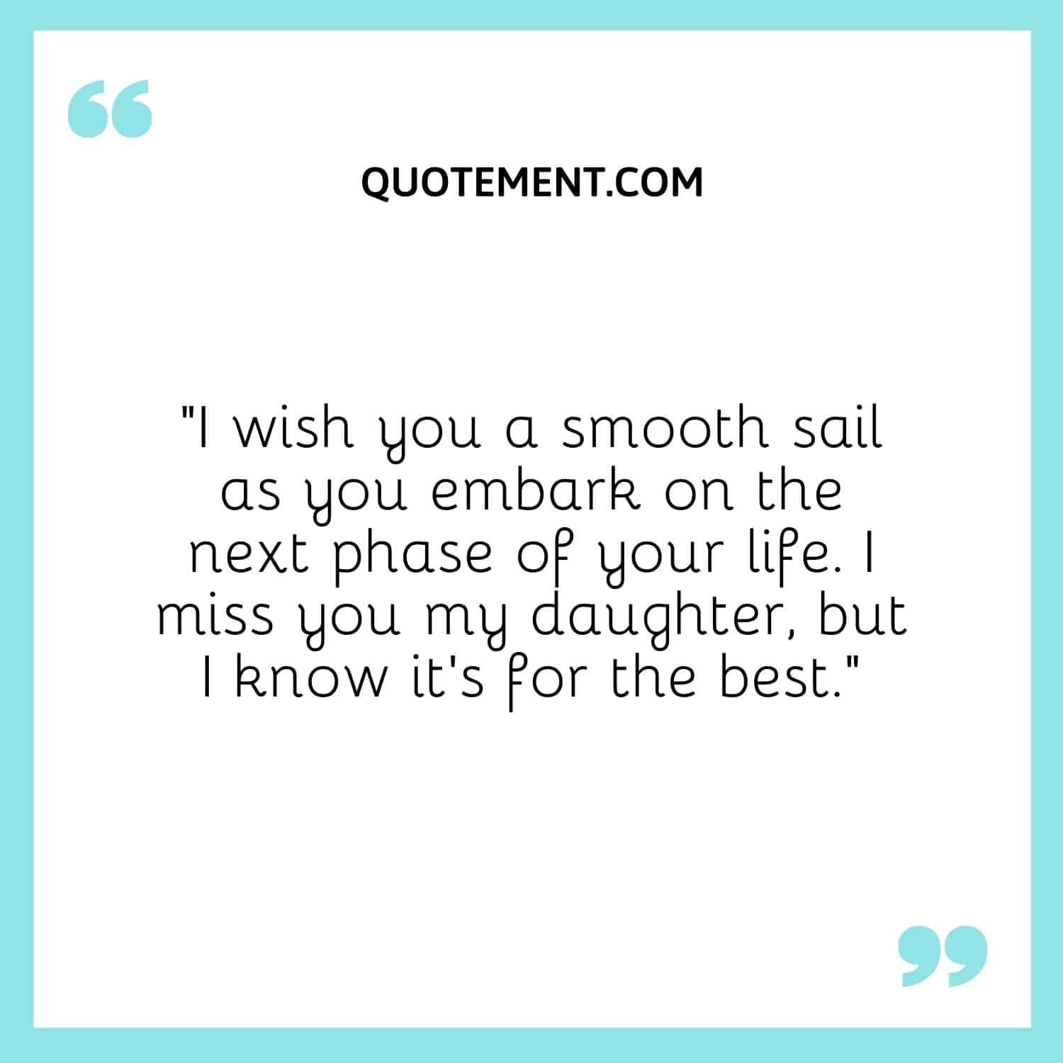 I wish you a smooth sail as you embark on the next phase of your life.