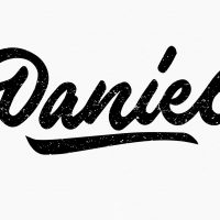 handwritten name Daniel with black ink