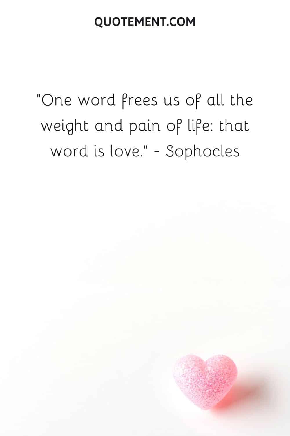One word frees us of all the weight and pain in life.