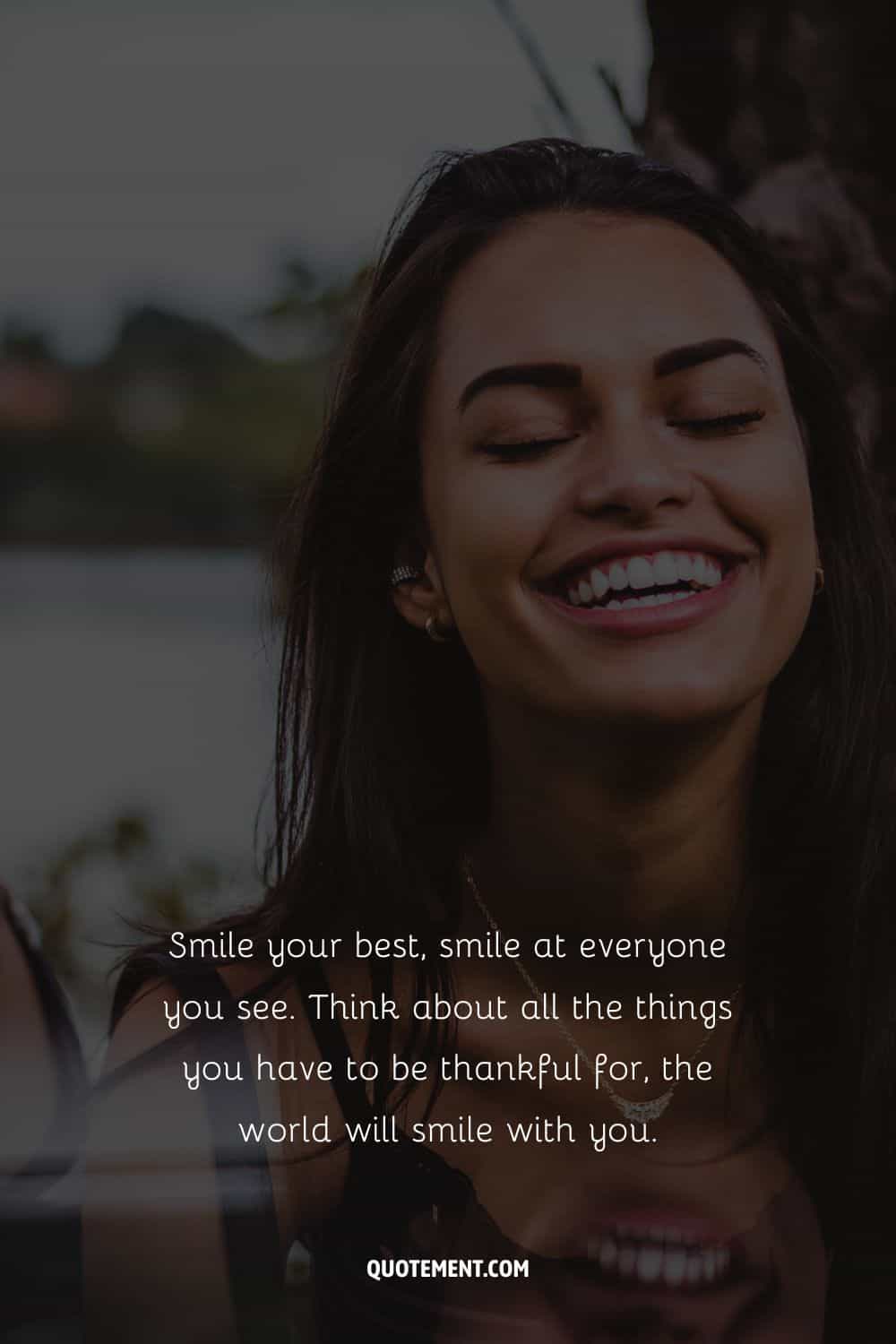 a beautiful girl with a bright smile representing smile pic captions