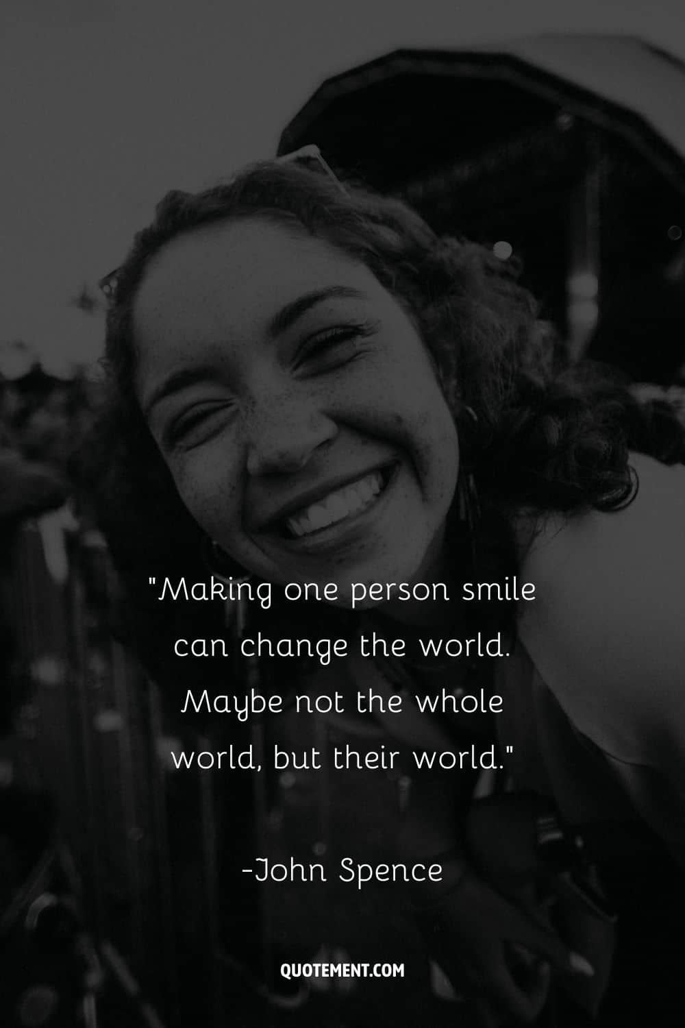 a beautiful girl with naturally curly hair smiling representing smile picture caption