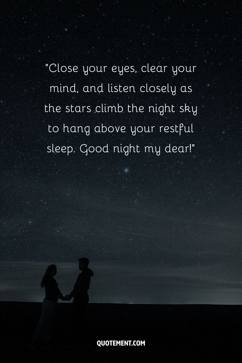 a couple holding hands at night representing top good night message for him
