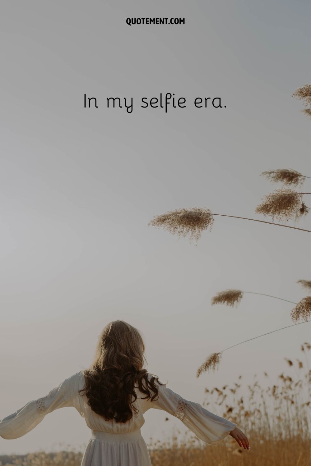 a woman in a wheat field representing aesthetic quote short