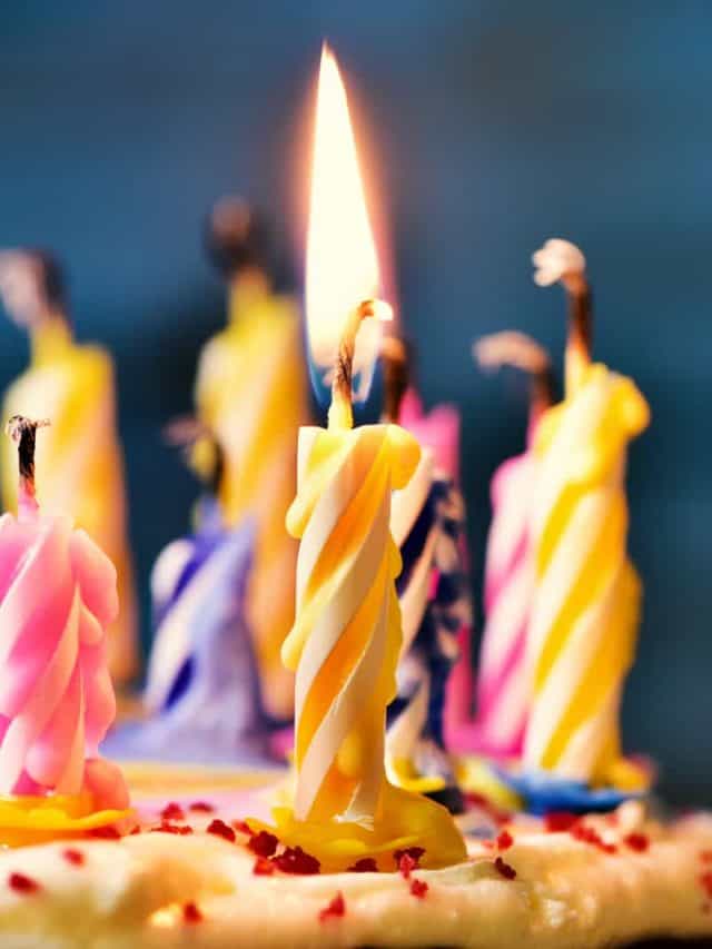 photo of a birthday candle burning