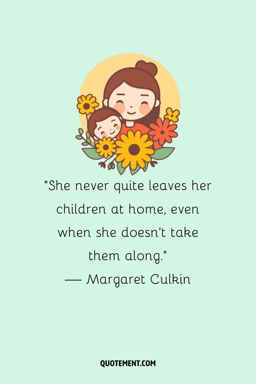 illustration of a smiling mom and child representing a brilliant working mom quote