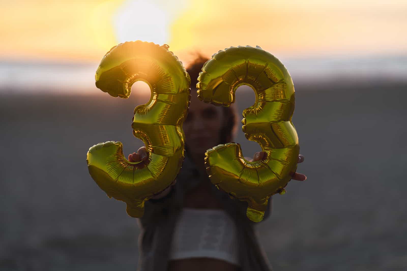 woman celebrating her 33rd birthday