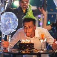 man celebrating birthday