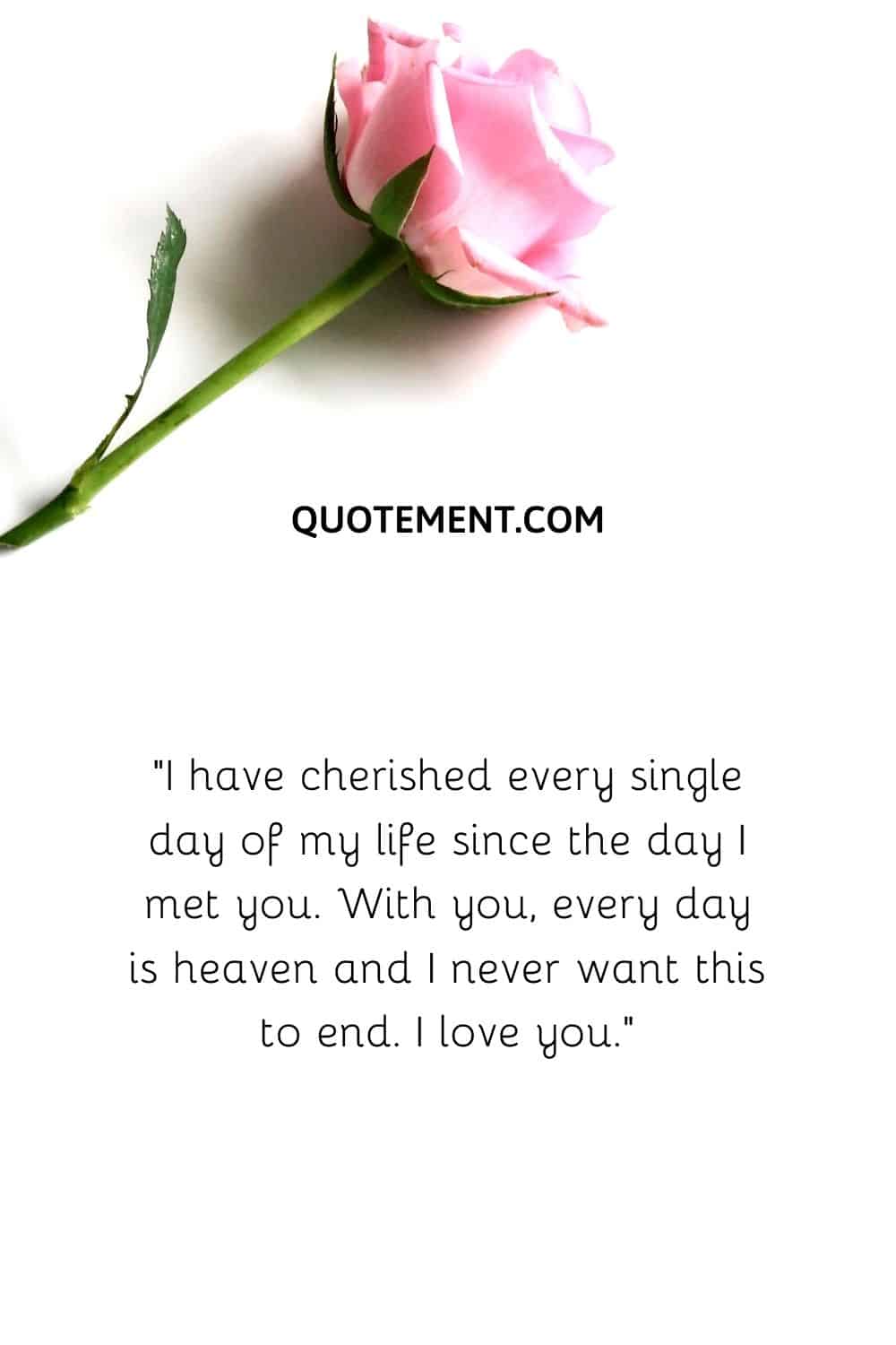 I have cherished every single day of my life since the day I met you