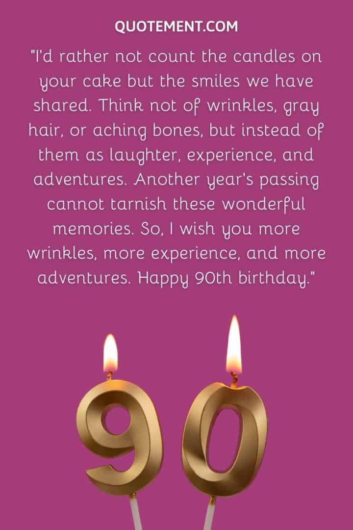 Hallmark Happy 90th Birthday Card – Ninety Candles Shine Today, 5x7 Inch, Includes Envelope