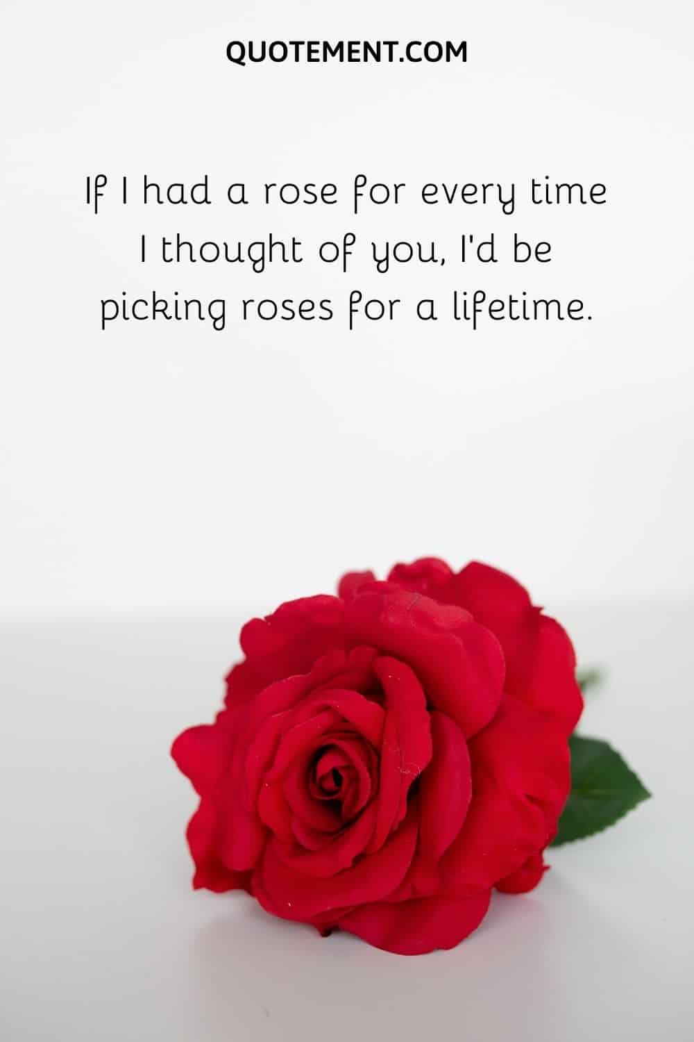 If I had a rose for every time I thought of you, I’d be picking roses for a lifetime.