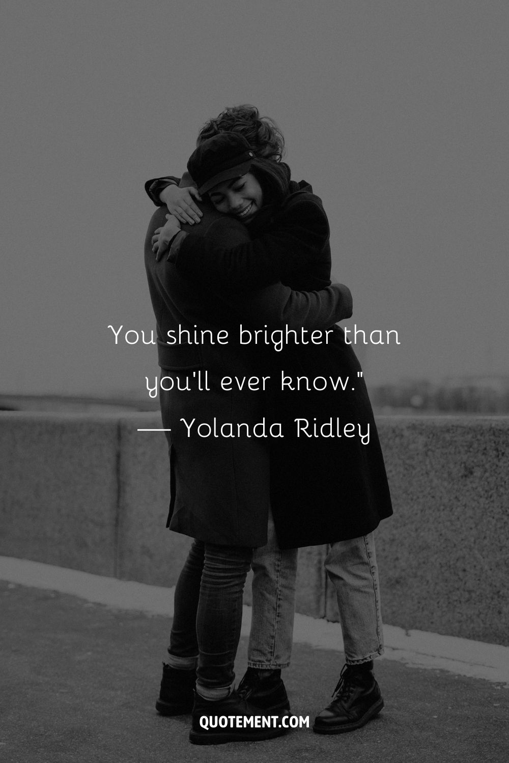 Image of a couple hugging representing the best you are amazing quote.