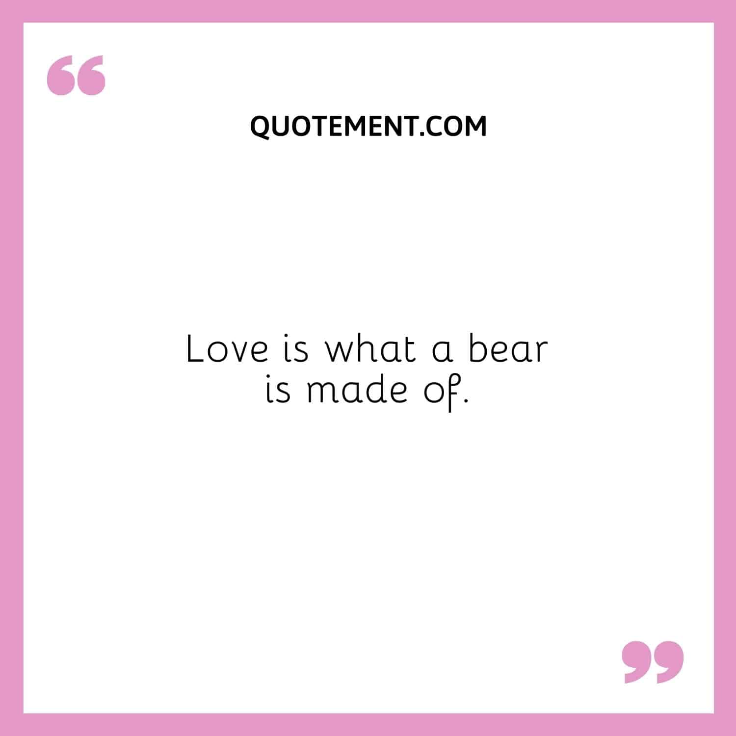 Love is what a bear is made of