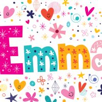 Emma nombre femenino letras decorativas tipo de diseño