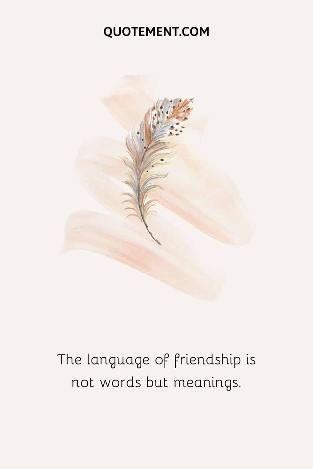 El lenguaje de la amistad no son las palabras, sino los significados.