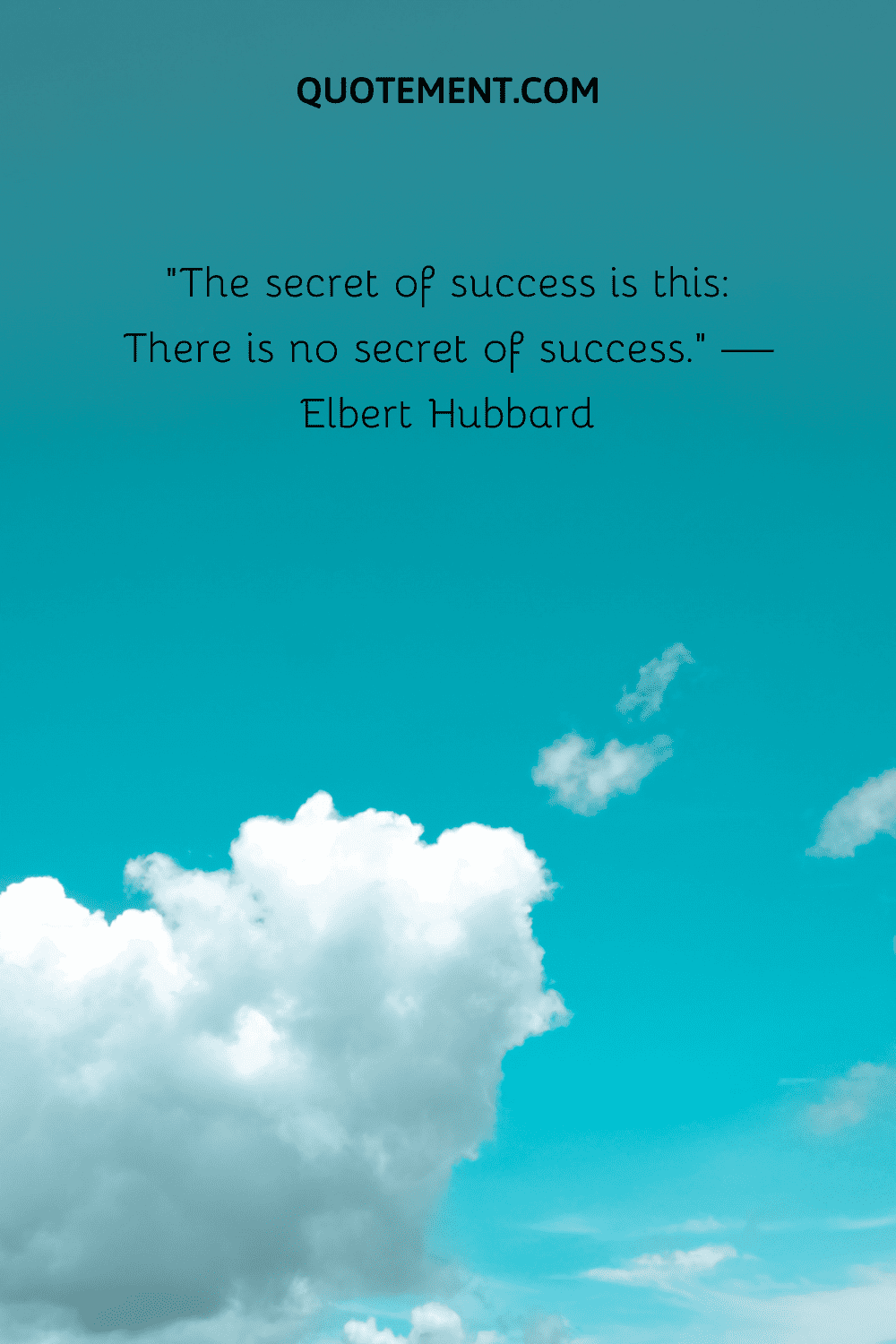 There is no secret of success