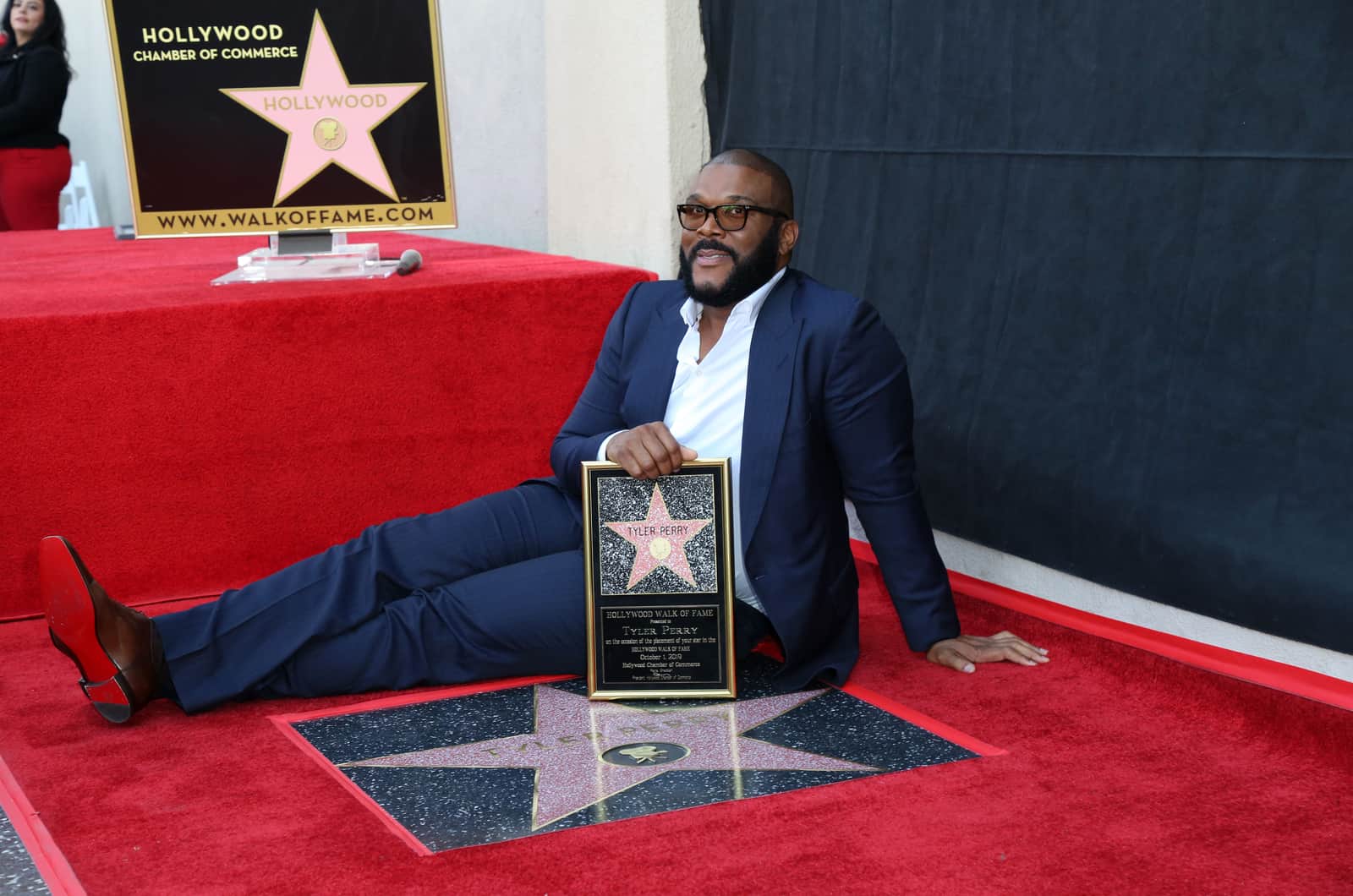 Tyler Perry en la ceremonia del Paseo de la Fama de Hollywood 