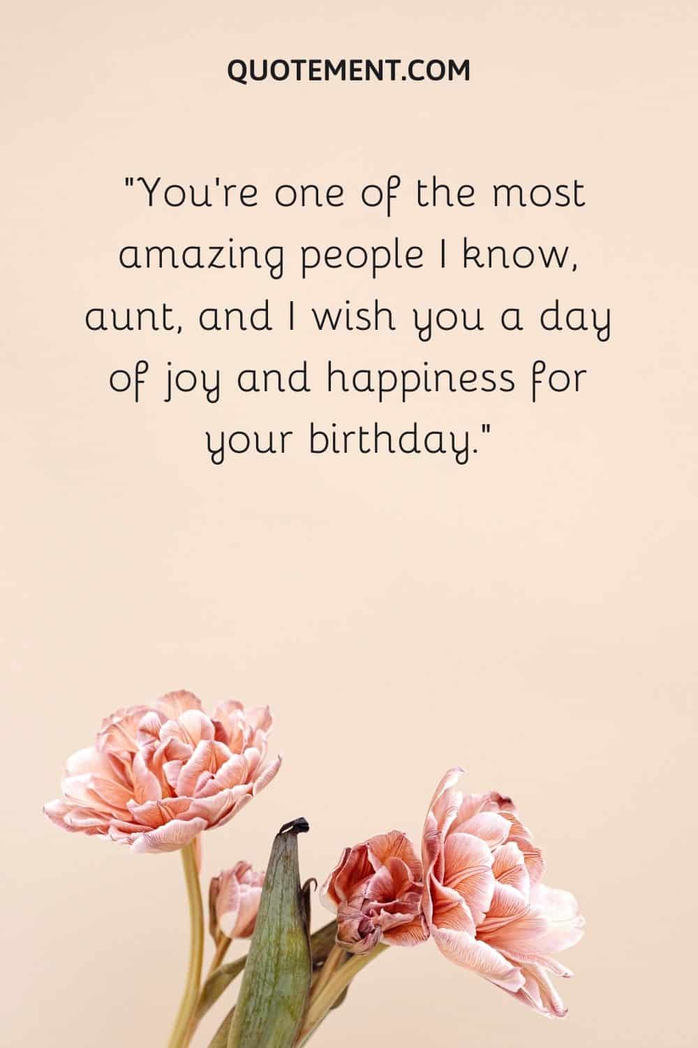 You’re one of the most amazing people I know, aunt, and I wish you a day of joy and happiness for your birthday