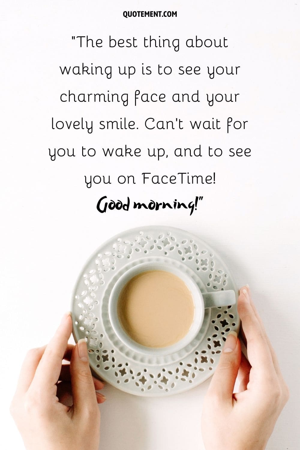 aesthetic white coffe mug on table representing sunday good morning message