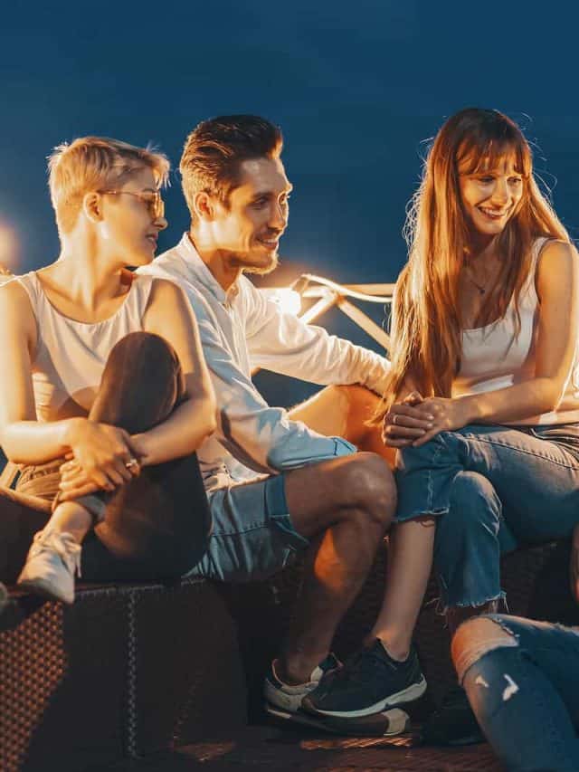 friends hanging out on a summer evening