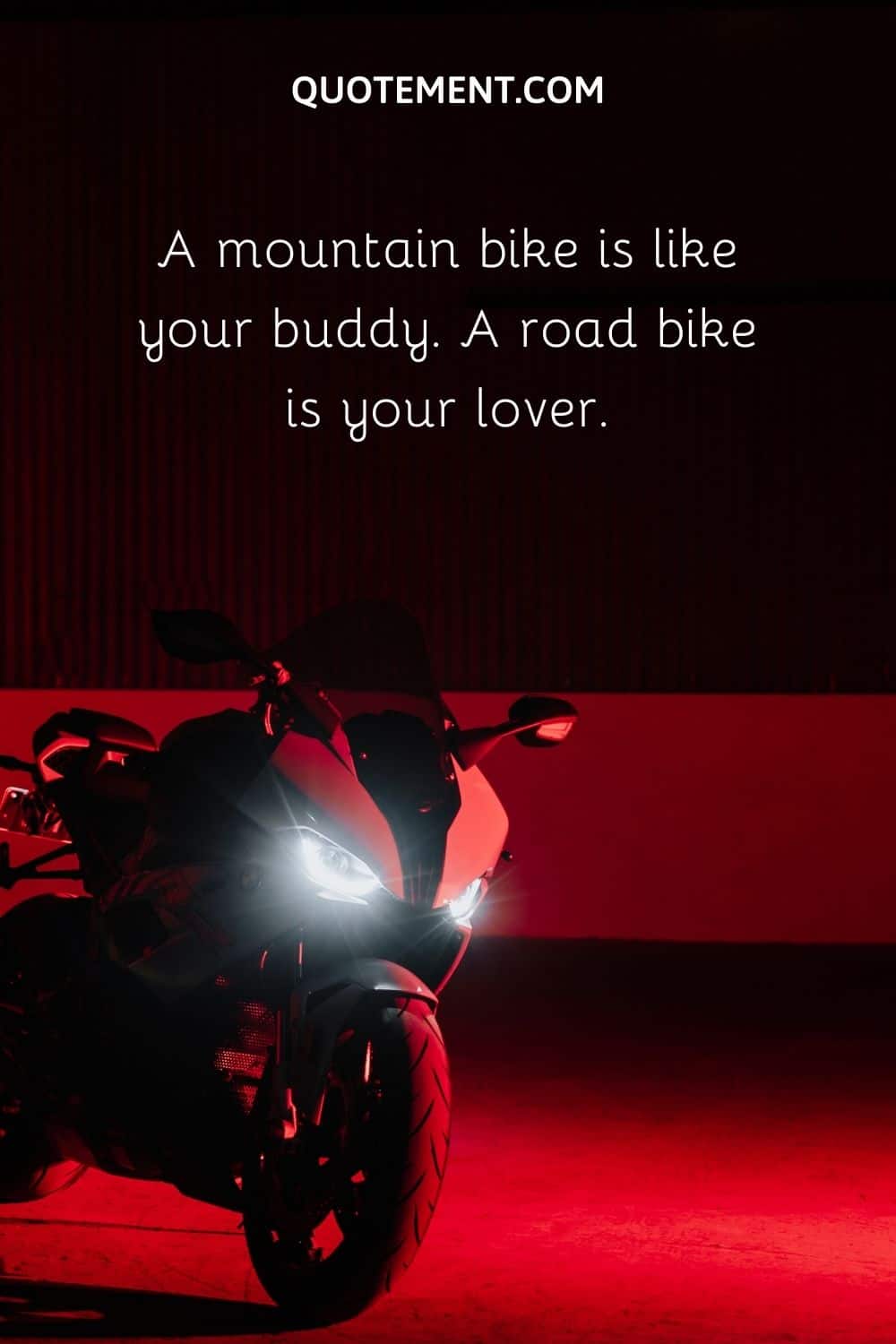 A mountain bike is like your buddy.