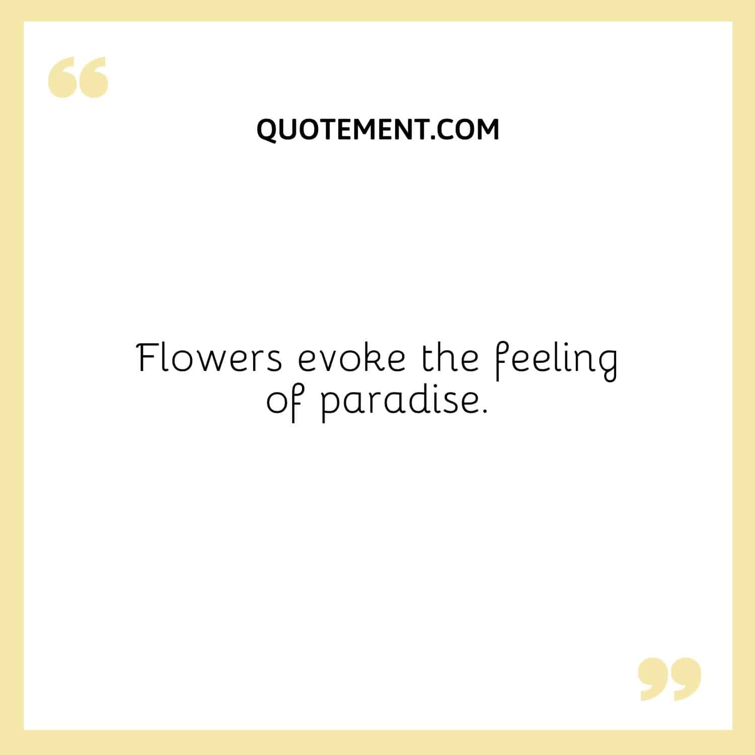 Flowers evoke the feeling of paradise