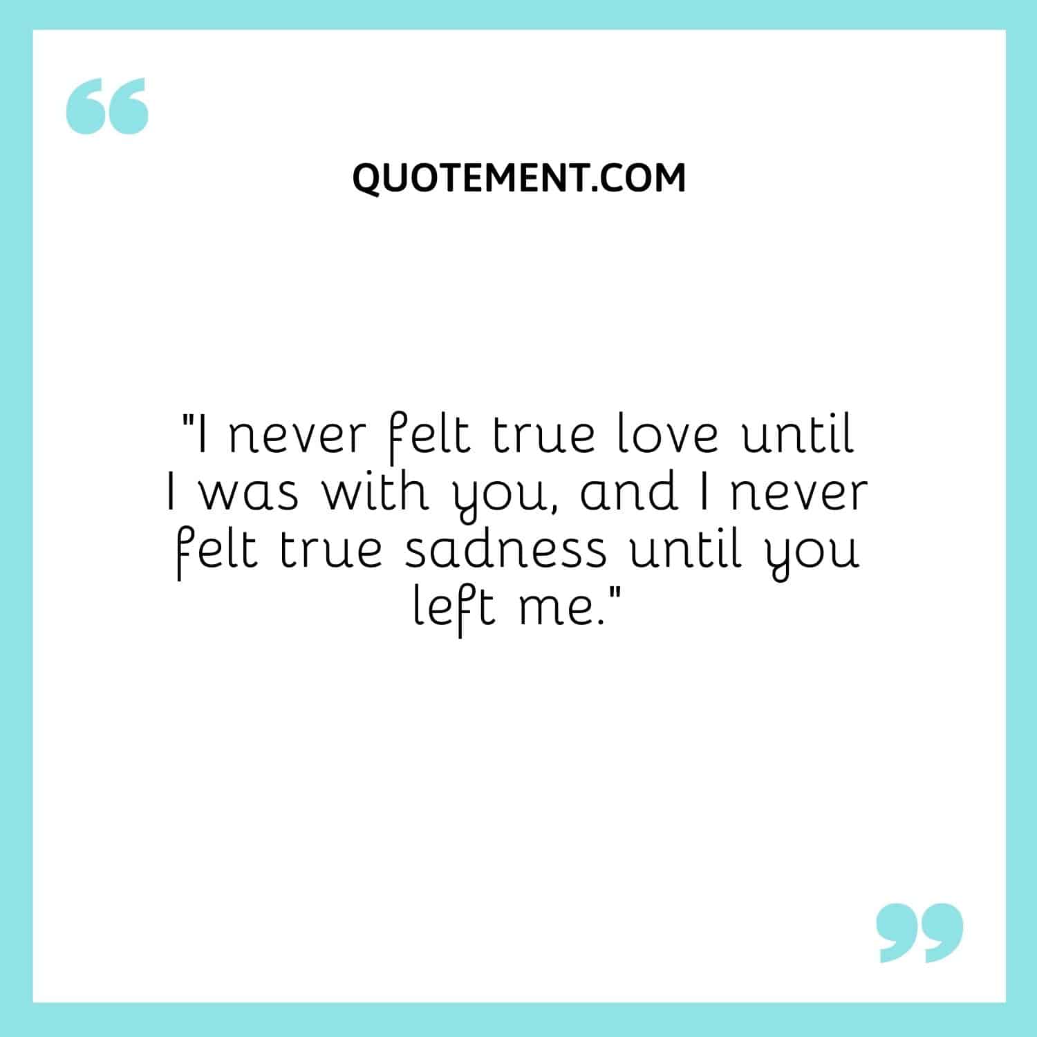 I never felt true love until I was with you
