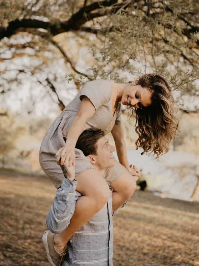Couple smiling