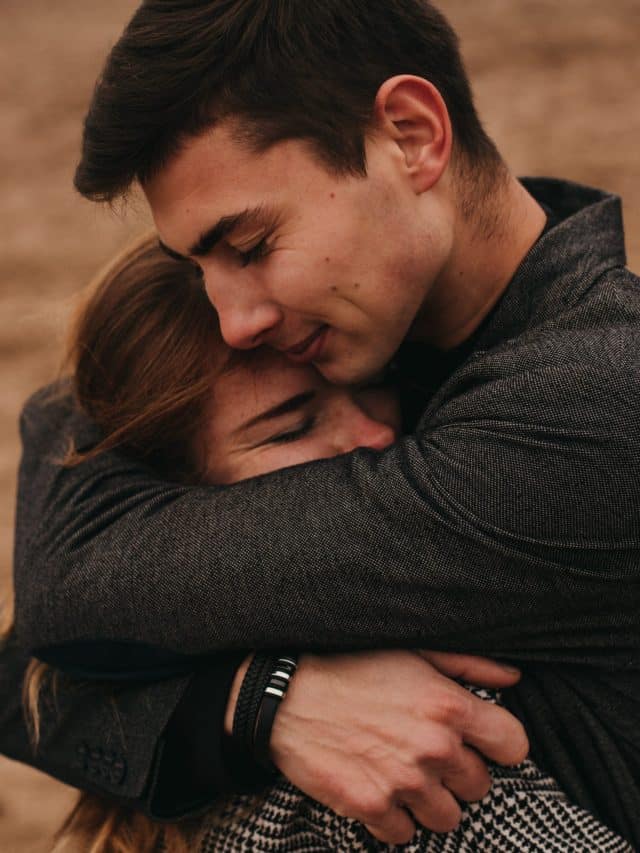 couple in love hugging