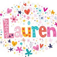 Lauren female name decorative lettering type design