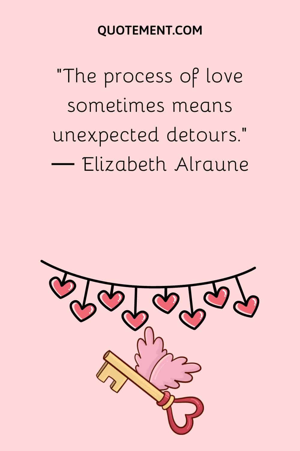 “The process of love sometimes means unexpected detours.” ― Elizabeth Alraune