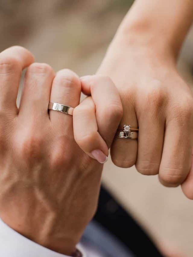 married couple with wedding rings