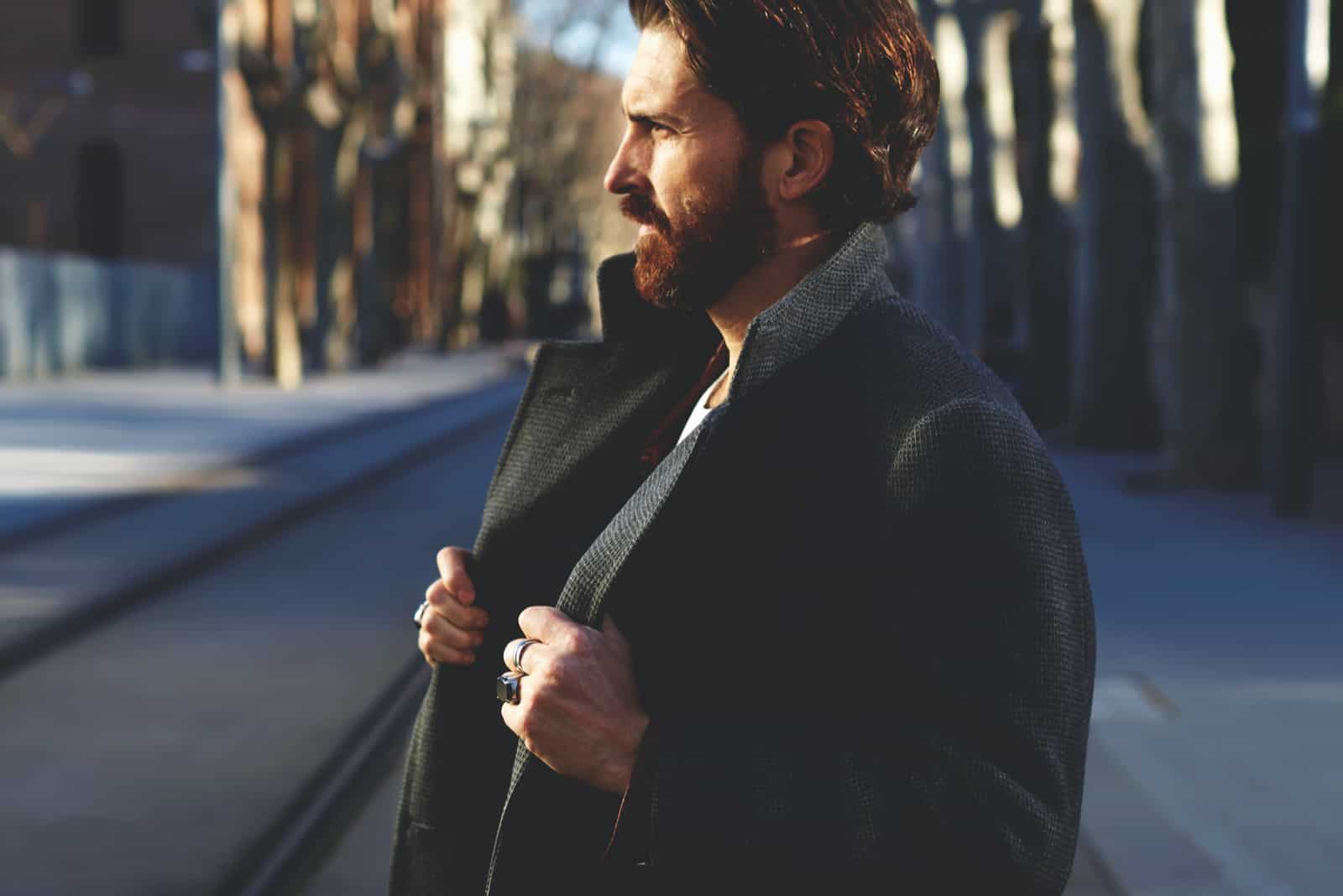 man walking on street