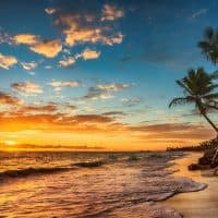 Landscape of paradise tropical island beach