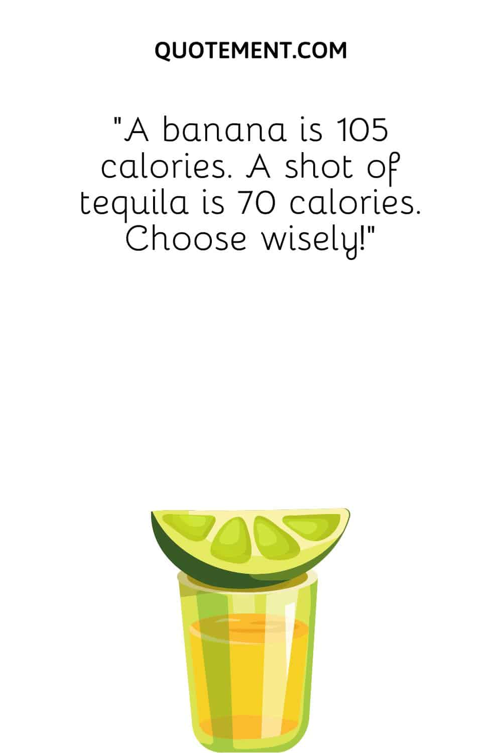 A shot of tequila is 70 calories