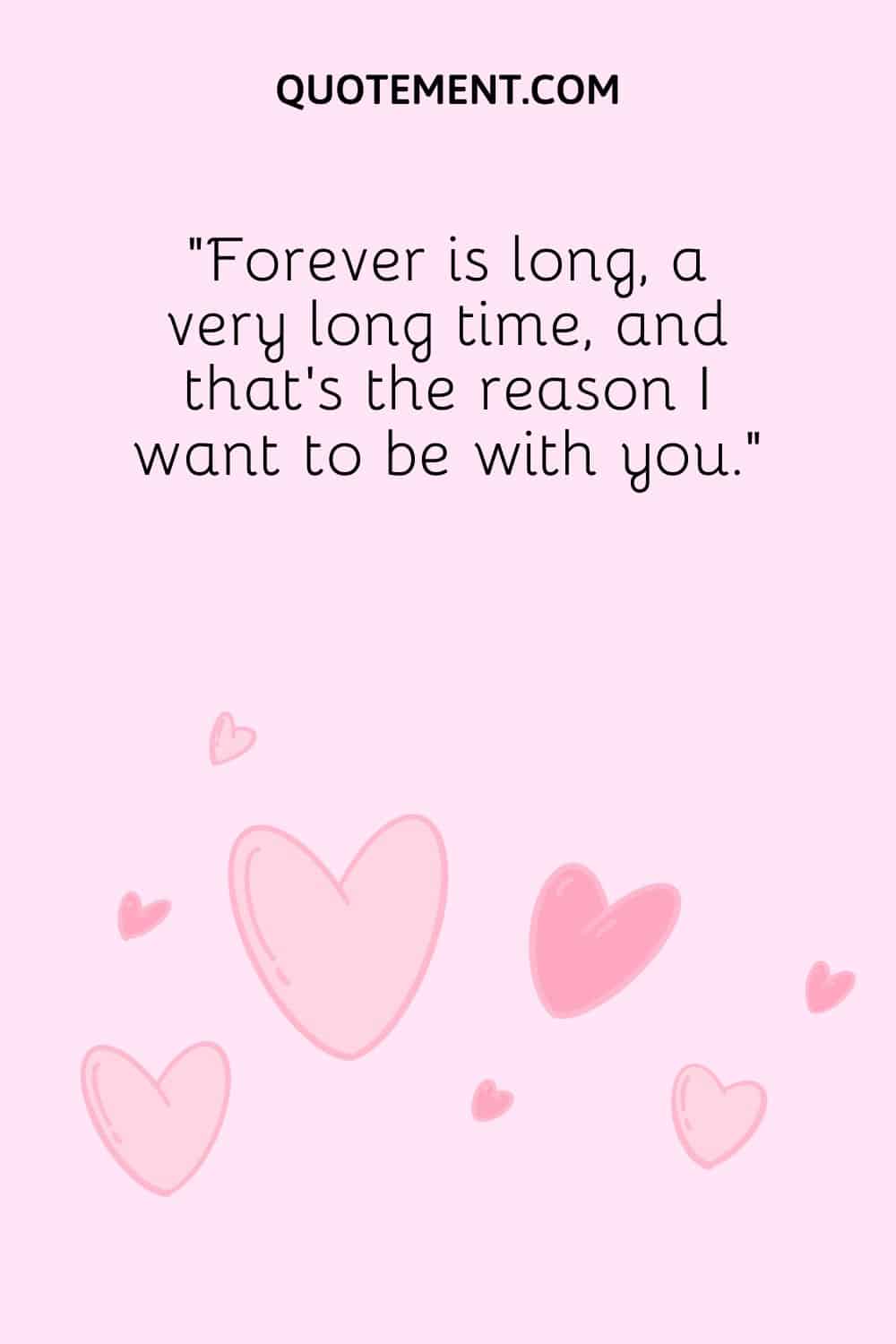“Forever is long, a very long time, and that’s the reason I want to be with you.”