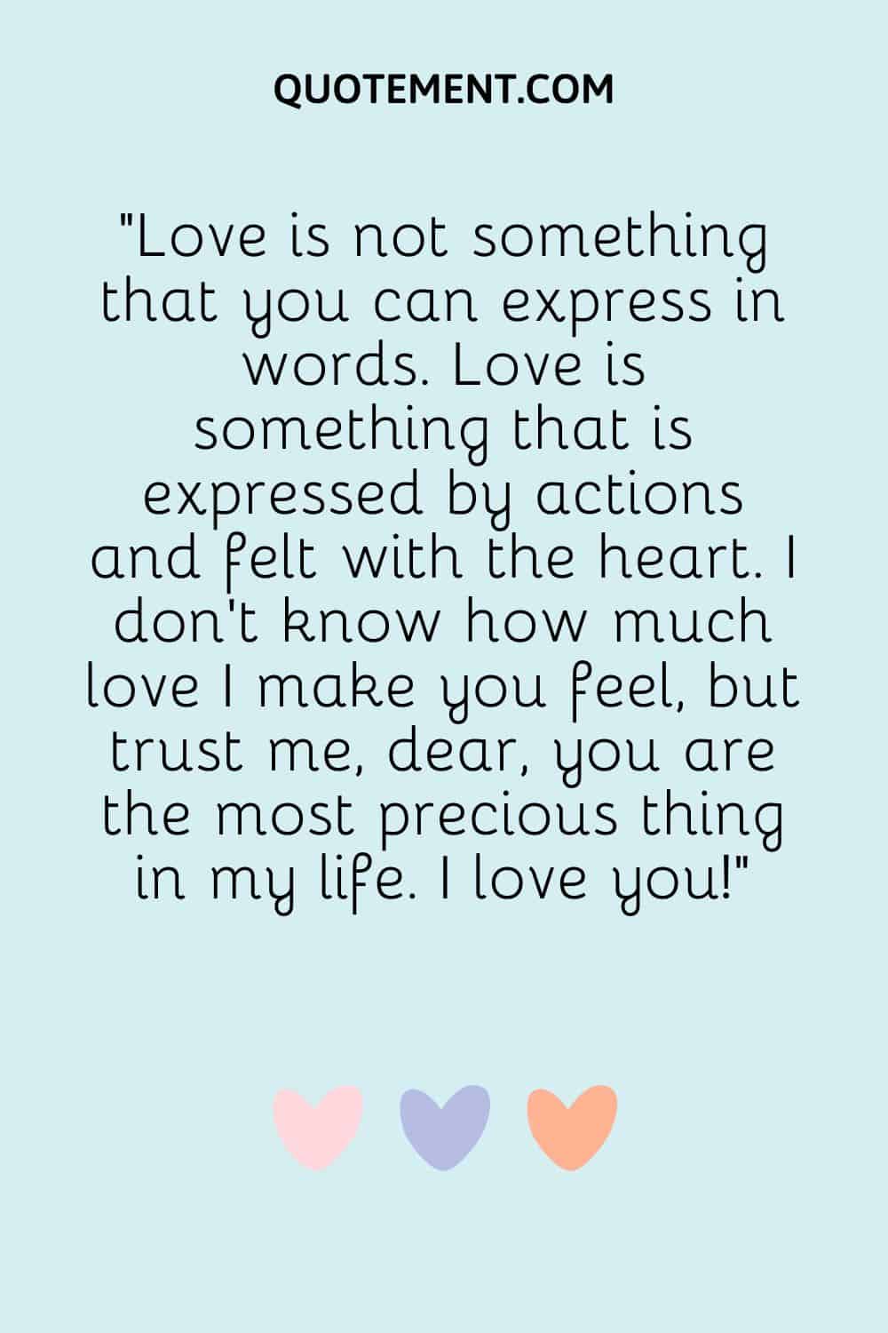 Love is not something that you can express in words