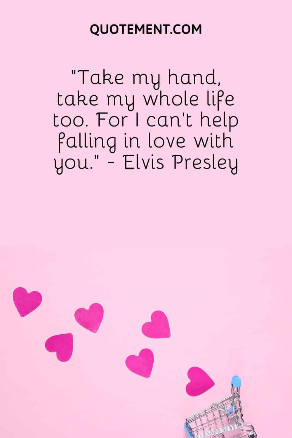 “Take my hand, take my whole life too. For I can’t help falling in love with you.” - Elvis Presley