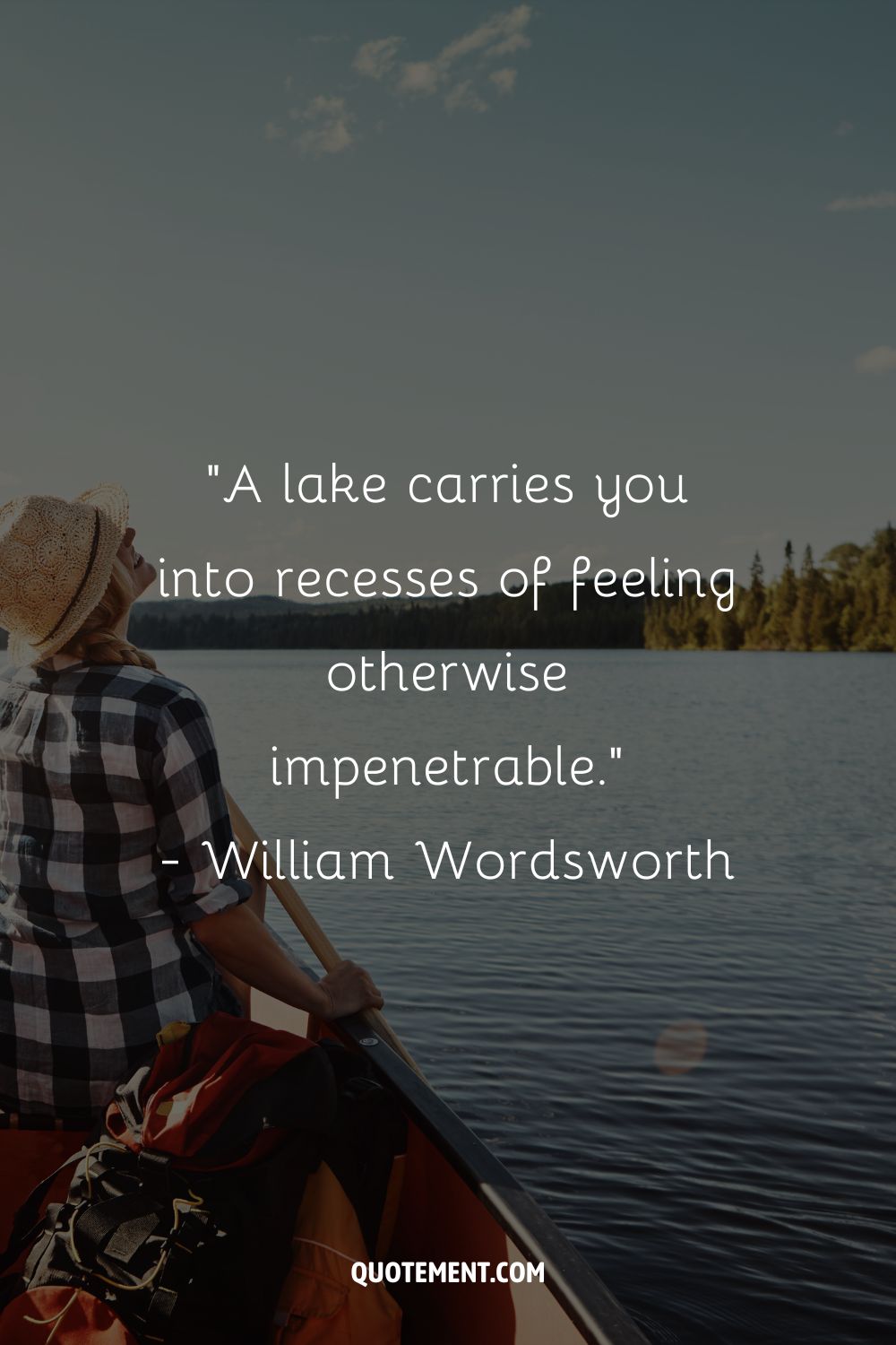 a girl relaxing in a canoe representing lake quote for instagram