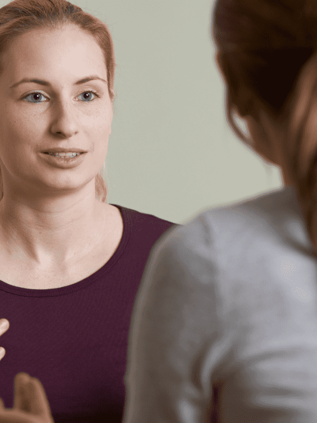 two women are talking