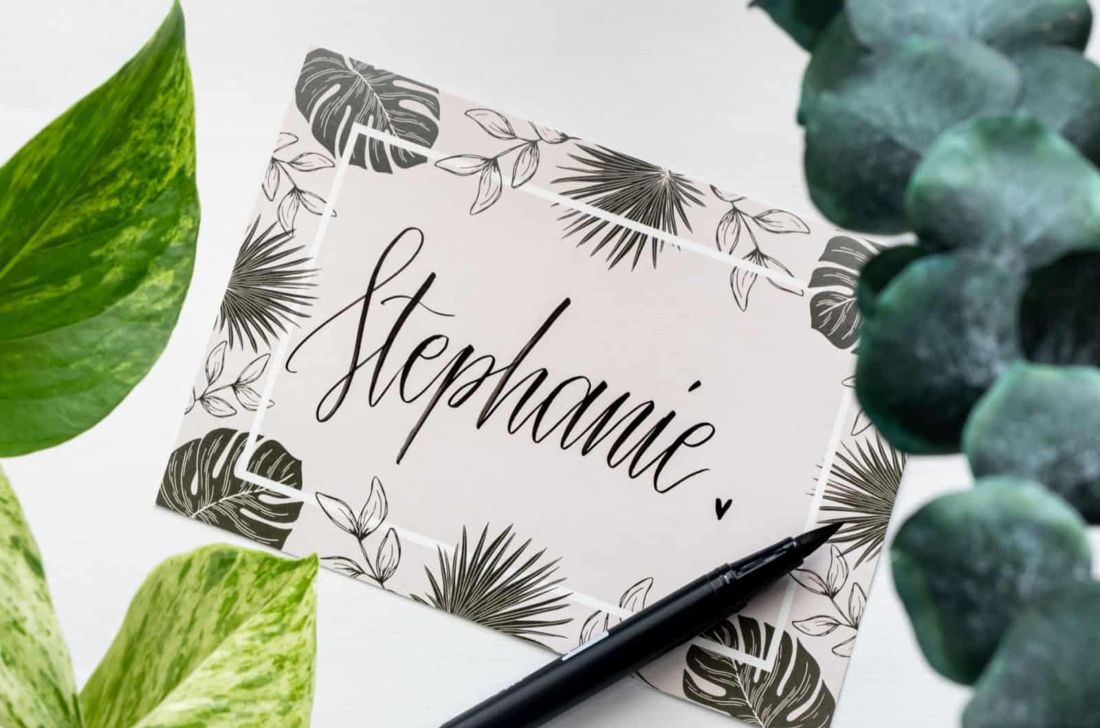 name Stephanie on card