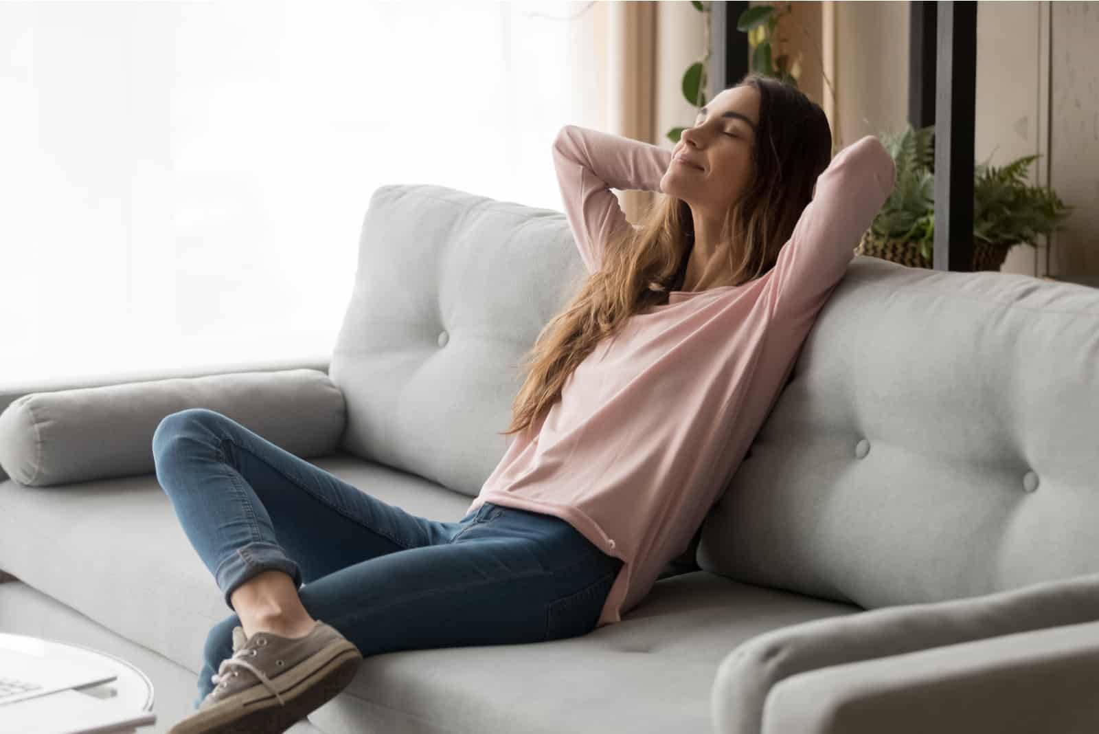 woman relaxing on the couch