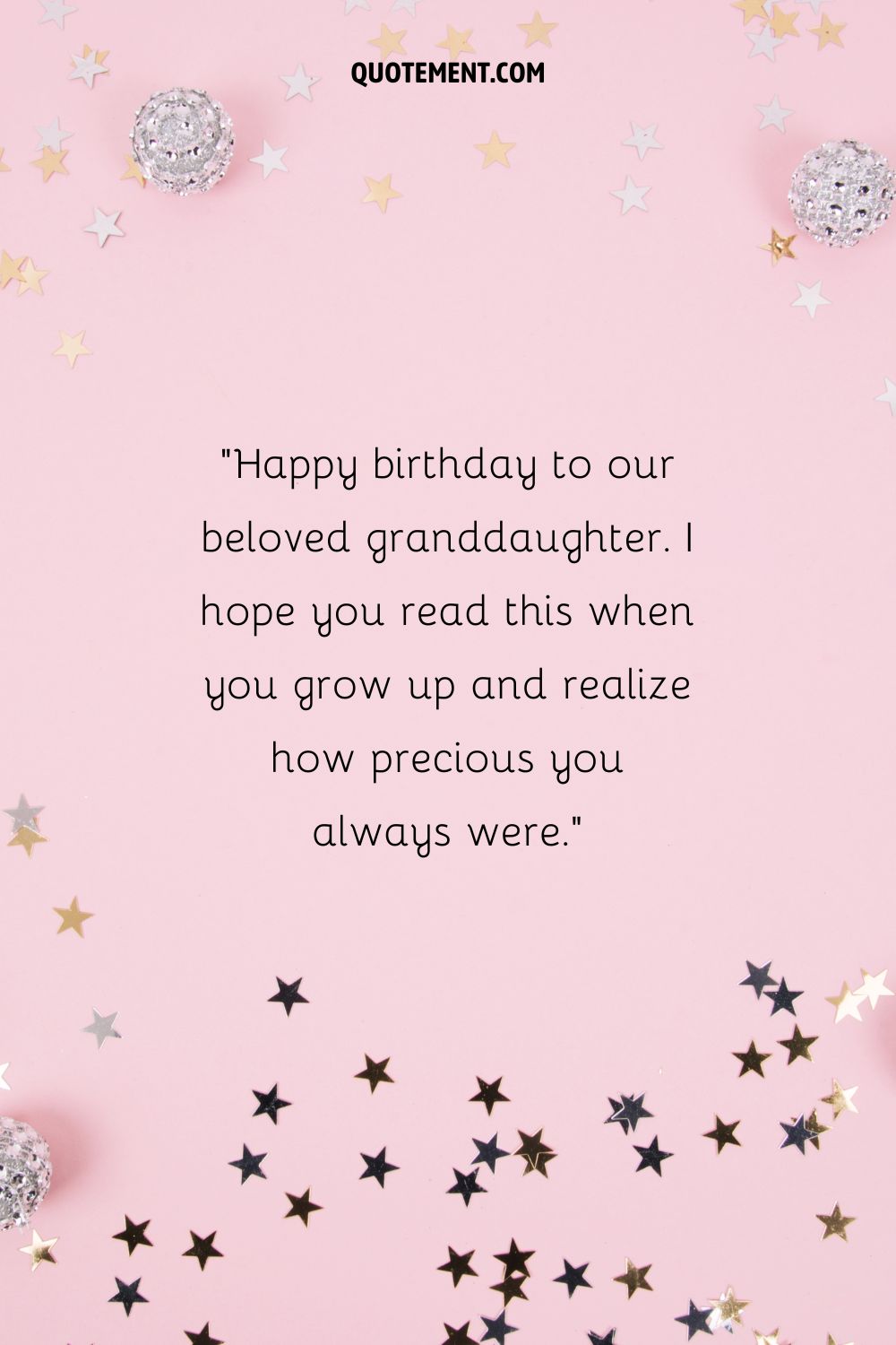 4th birthday granddaughter image represented by pink glitter, confetti and decorations