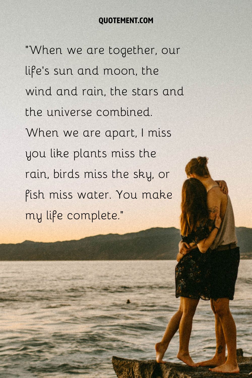 A couple hugging by the sea representing the top long paragraph for him copy and paste