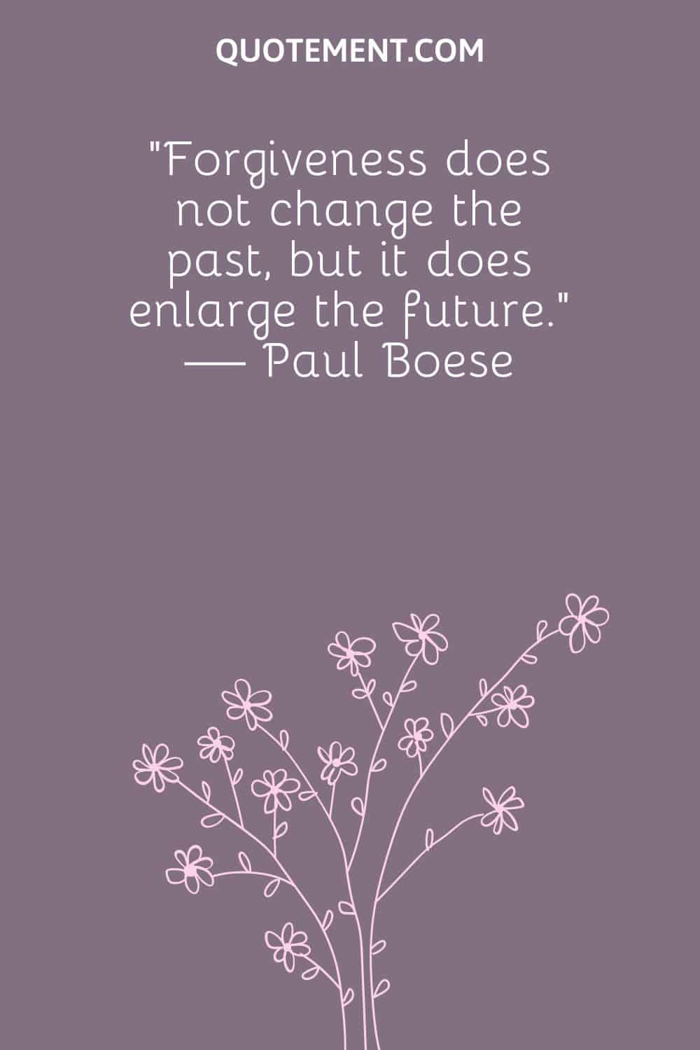 “Forgiveness does not change the past, but it does enlarge the future.” — Paul Boese