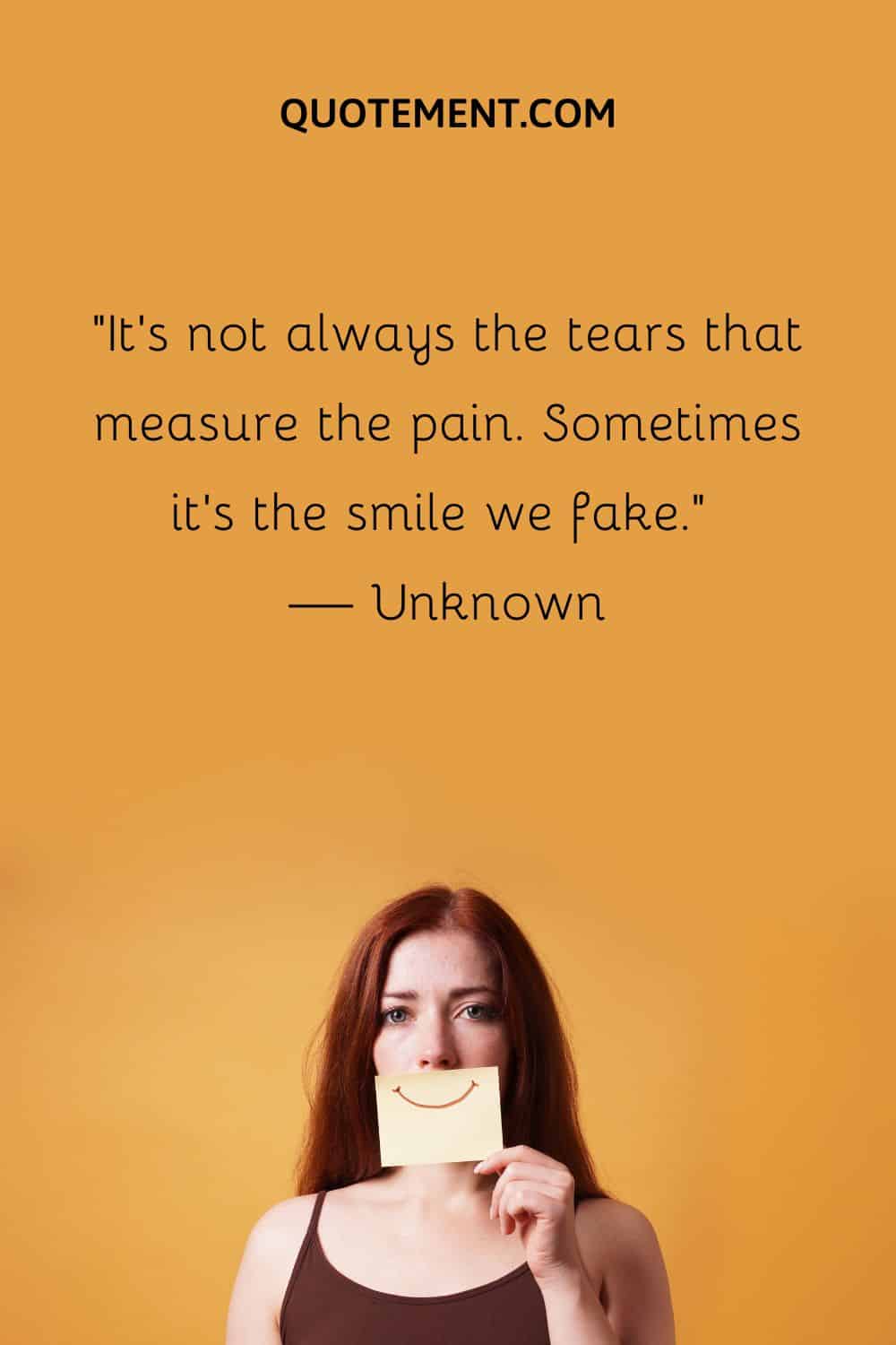 It’s not always the tears that measure the pain