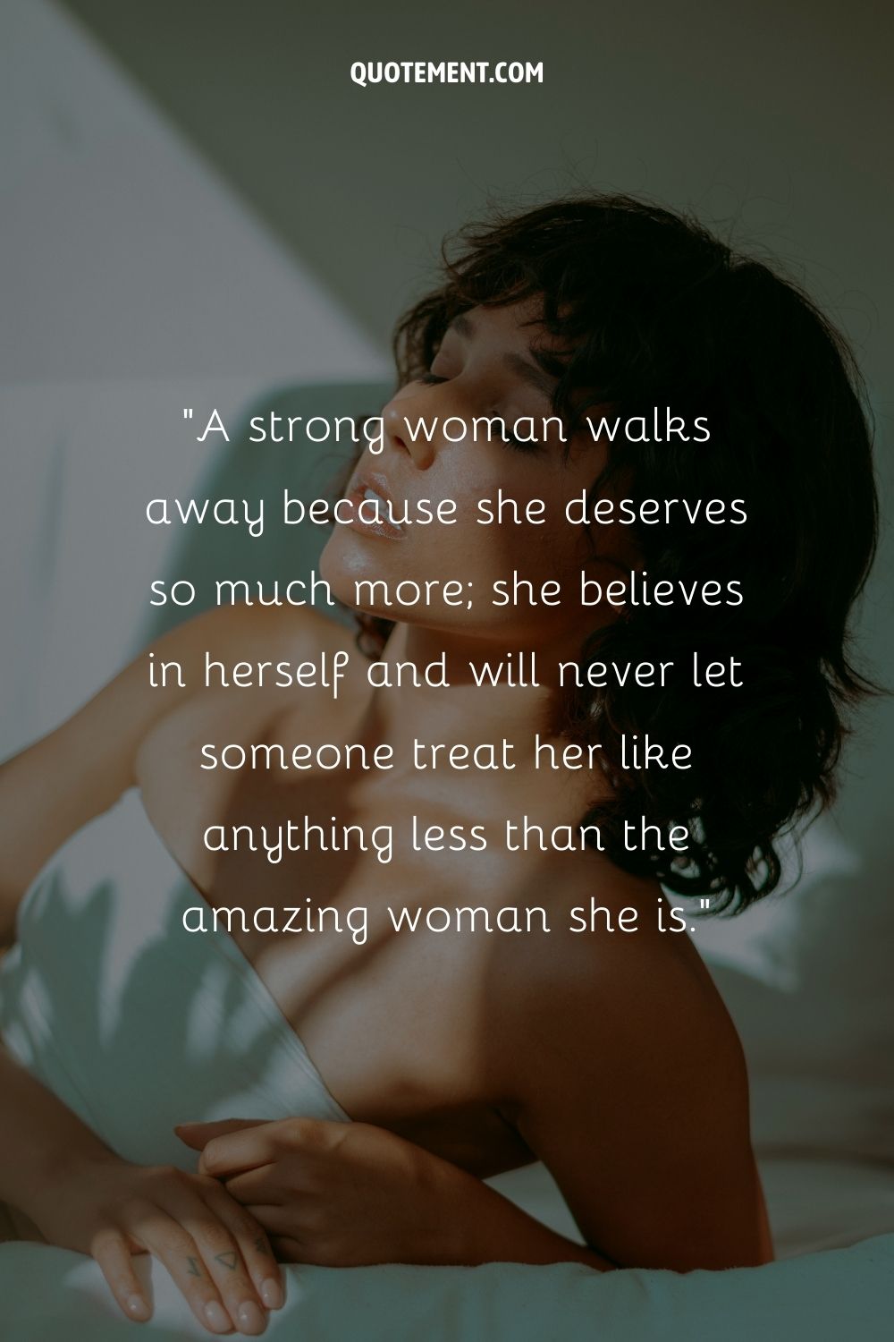Woman's calming energy representing quote about walking away from a relationship