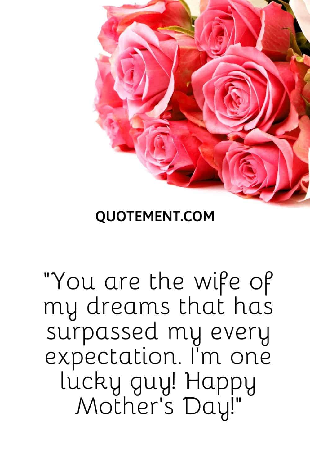You are the wife of my dreams that has surpassed my every expectation