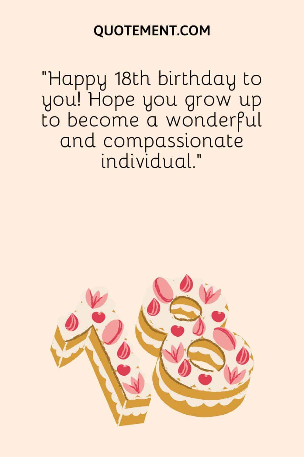 Hope you grow up to become a wonderful and compassionate individual.