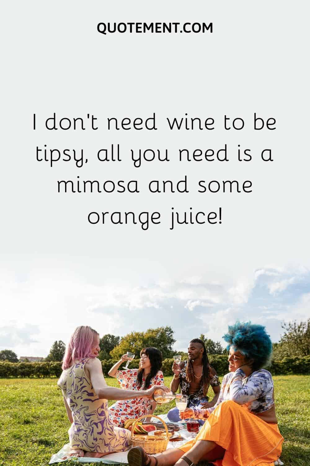I don't need wine to be tipsy, all you need is a mimosa and some orange juice!